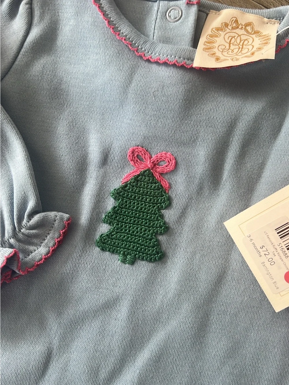 The Beaufort Bonnet Company Ruffle Romper with Christmas Tree